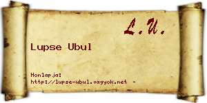 Lupse Ubul névjegykártya